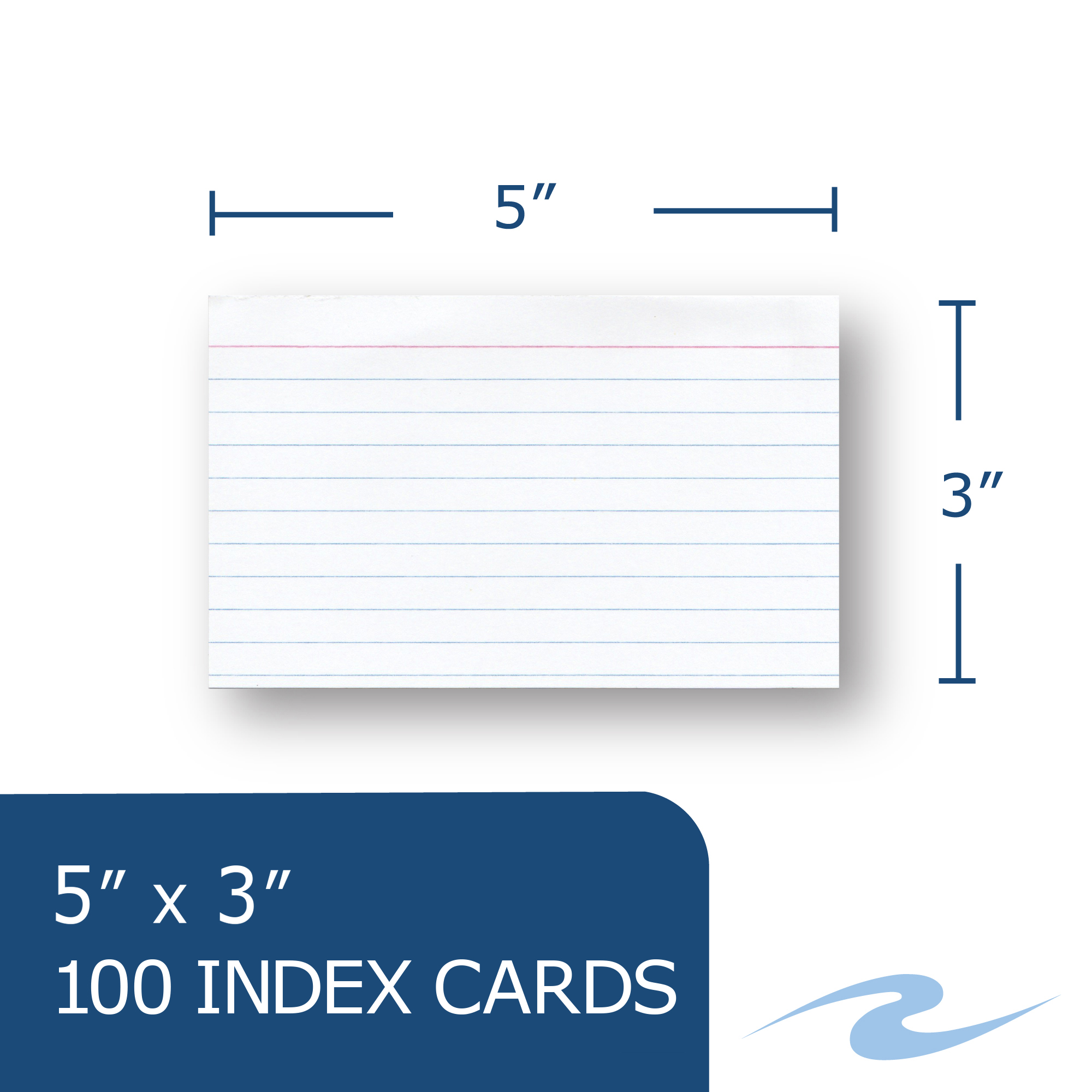 PaperTrail® 3" x 5" Index Cards, Ruled, 100 Count