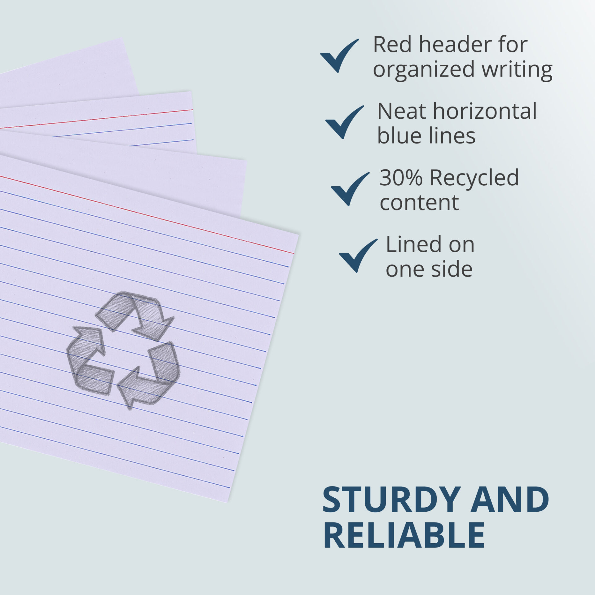 Environotes® Recycled Index Cards, 4" x 6",  Ruled, 100 Count