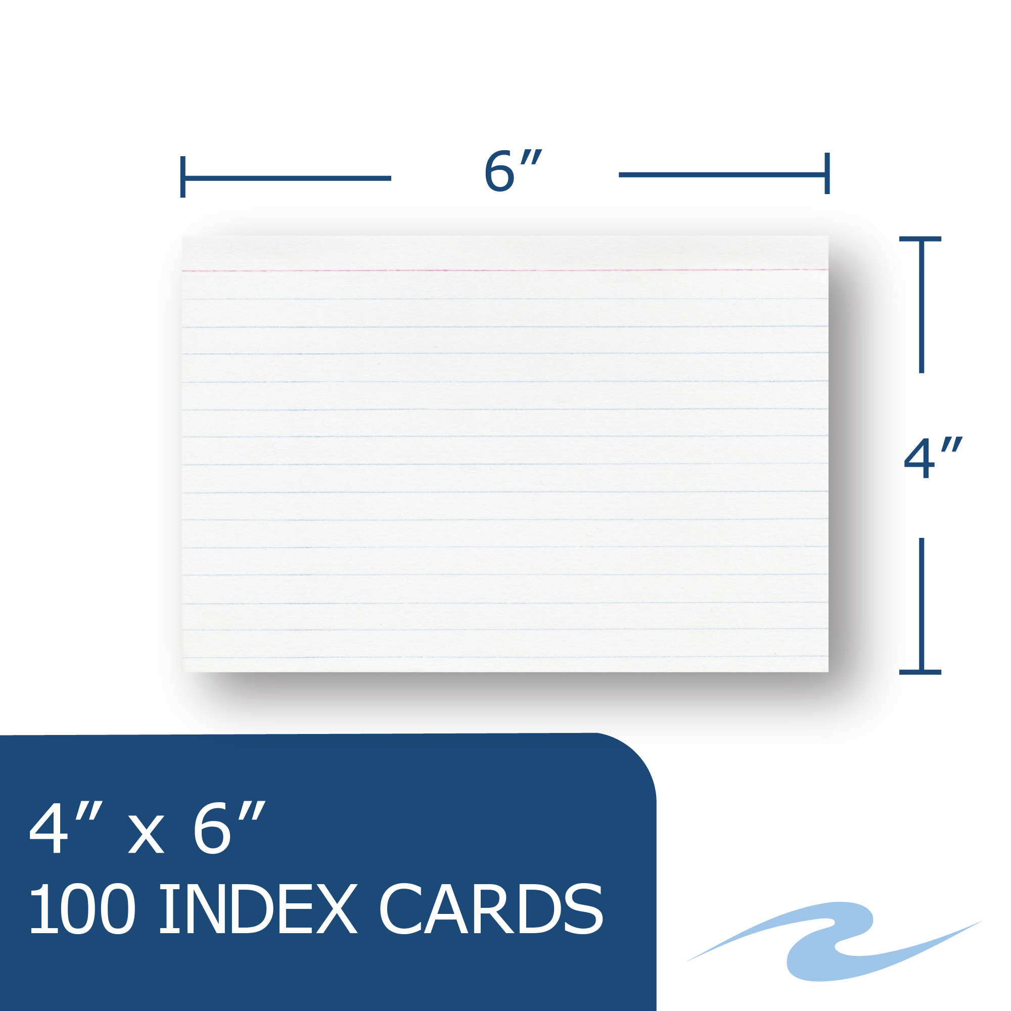 PaperTrail® 4" x 6" Index Cards, Ruled, 100 Count