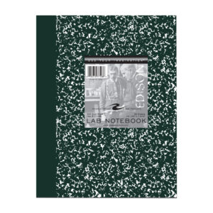 Lab Book with Single Copy Numbered Pages, 5x5 Grid Ruled, Center Sewn Case Binding, Laminated Marble Cover, White paper
