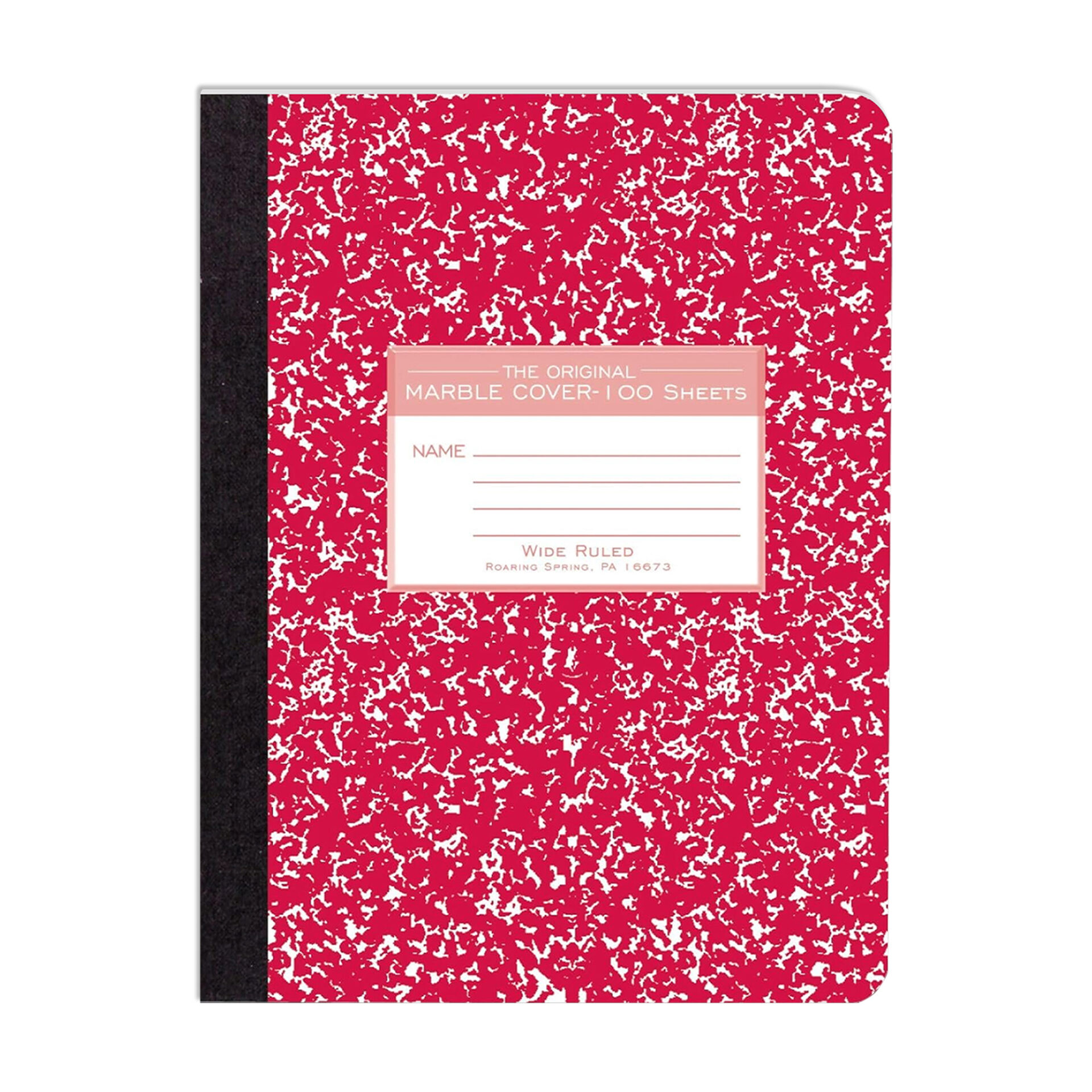Hard Cover Composition Book, Wide Ruled, 100 Sheets/200 Pages, Assorted Marble Covers