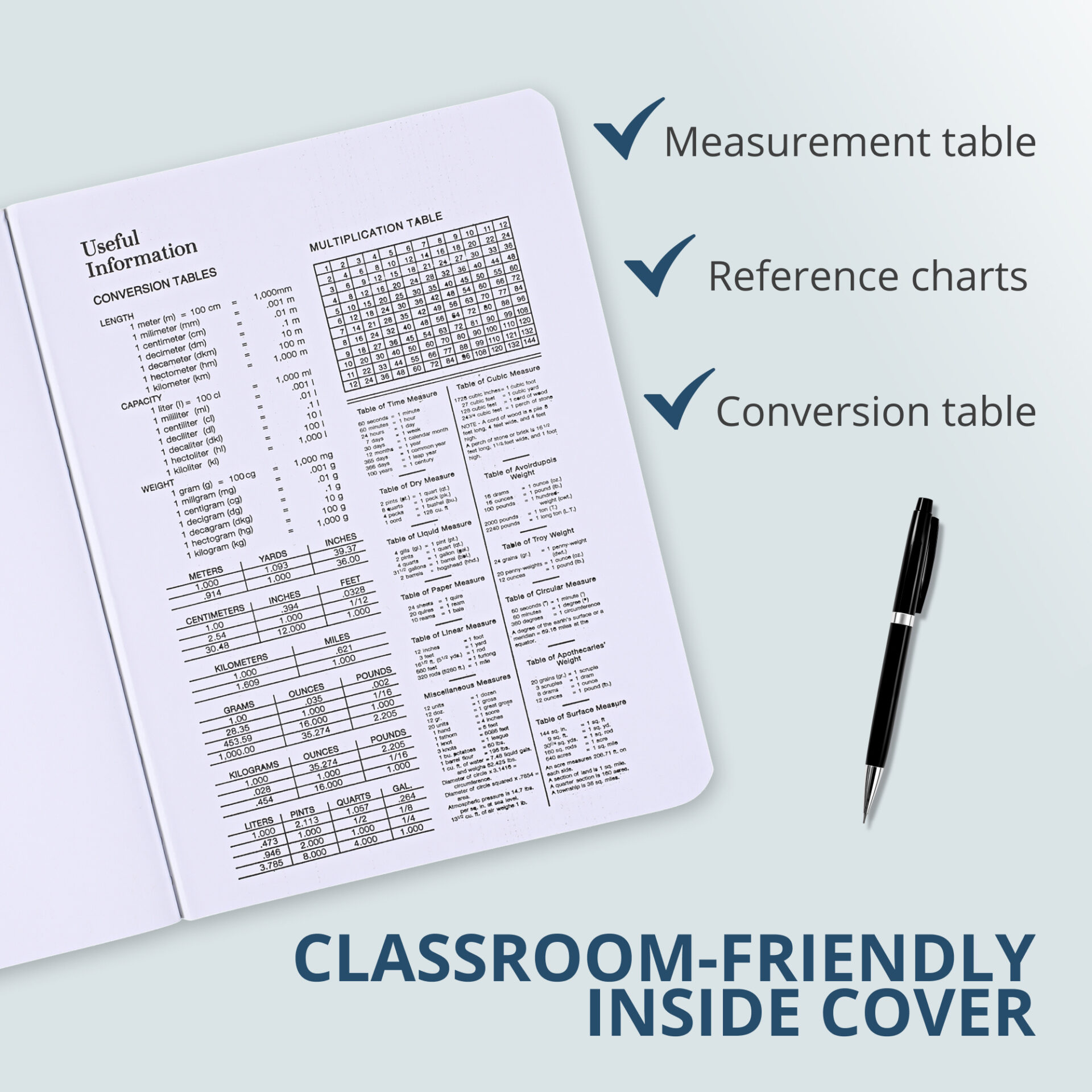 Hard Cover Composition Book, Unruled,  50 Sheets/100 Pages, Black Marble Cover