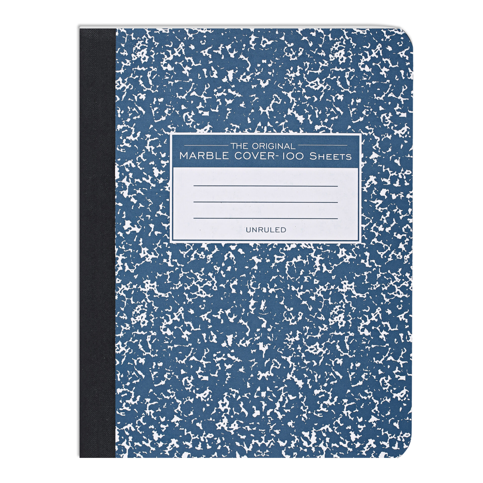 Hard Cover Composition Book, Unruled, 100 Sheets/200 Pages, Blue Marble Cover