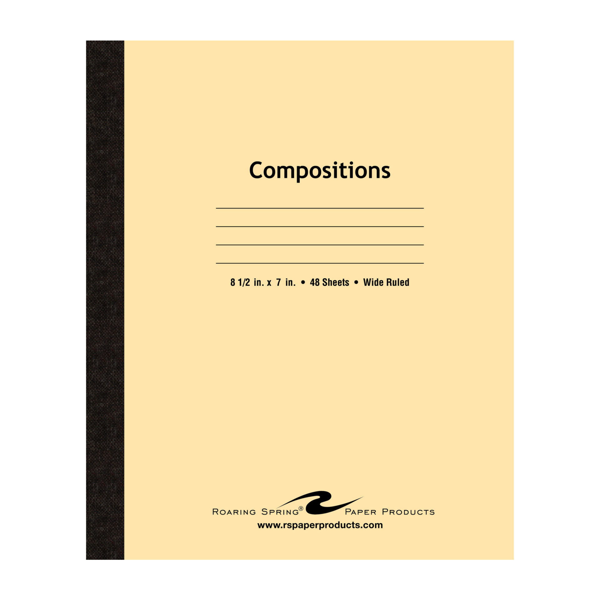 Flexible Cover Composition Book, Wide Ruled, 48 Sheets/96 Pages, Manila Tag Cover