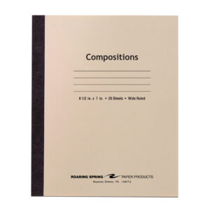 Flexible Cover Composition Book, Wide Ruled, 20 Sheets/40 Pages, Manila Tag Cover