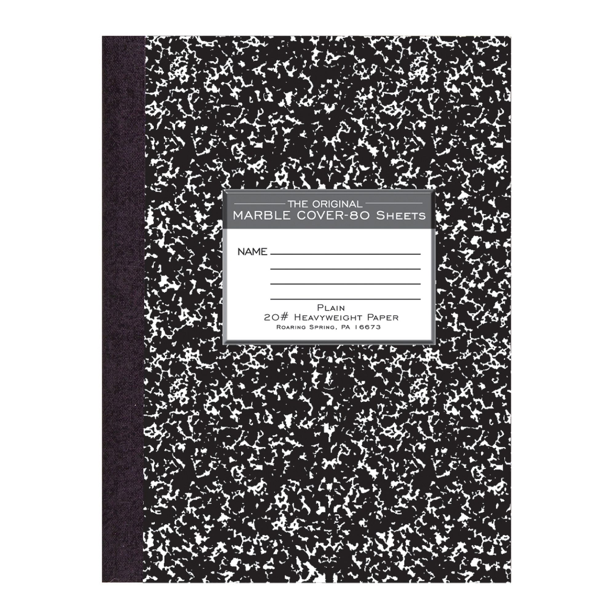 Signature Collection™ Oversized Hard Cover Composition Book, Unruled, 20 lb. Paper, Black Marble Cover