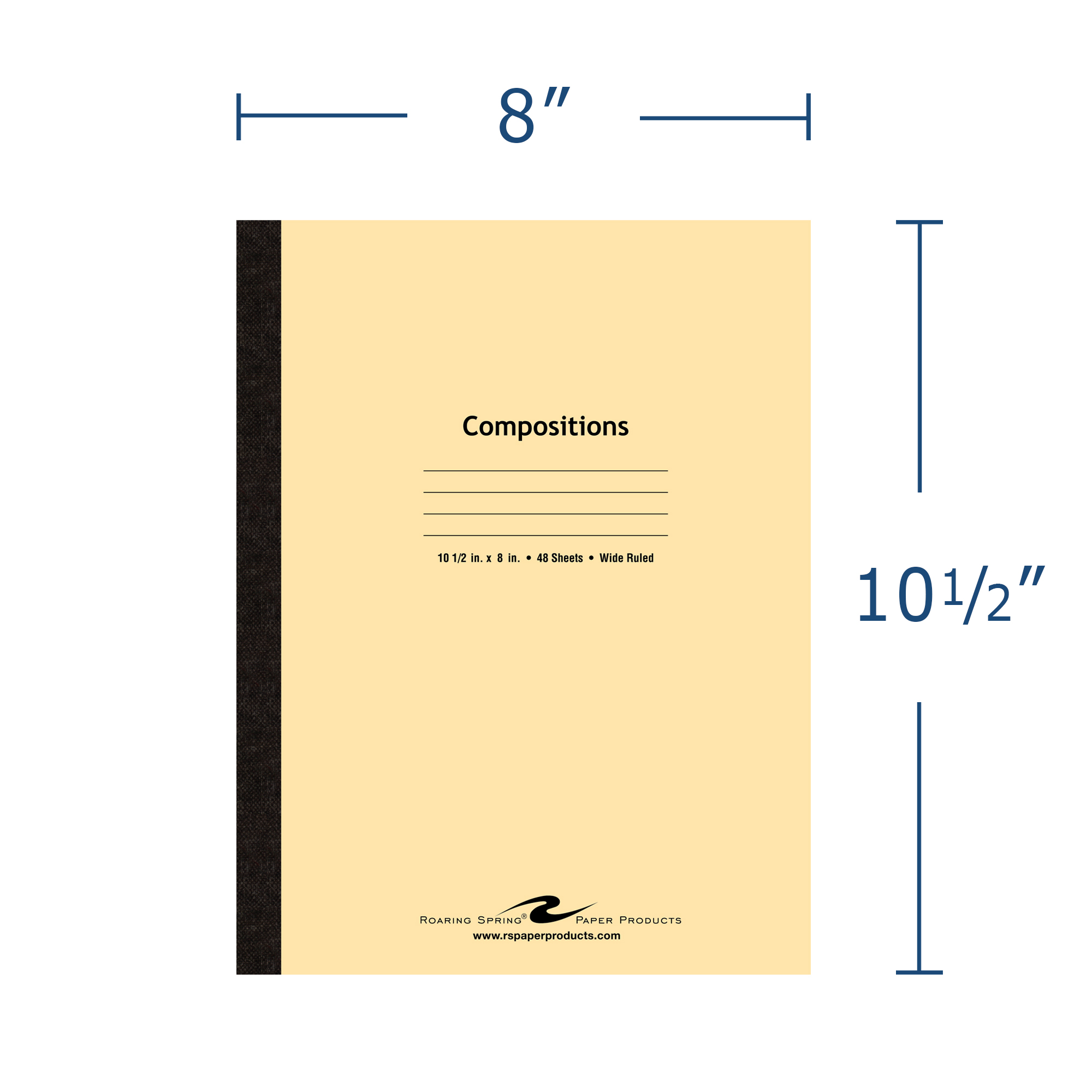 Oversized Flexible Cover Composition Book, Wide Ruled, Manila Tag Cover