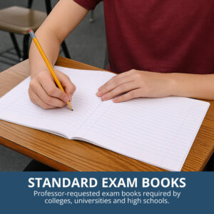Recycled Exam Book, Wide Ruled with Margin, 8.5" x 7", 8 Sheets/16 Pages, Green Cover