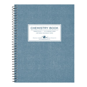 Wirebound Chemistry Lab Notebook, Narrow Ruled, 20 lb. paper, Blue Printed Board Cover