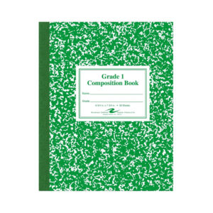 Flexible Cover Composition Book, Grade School Ruled, Green Marble Cover (Grade 1)