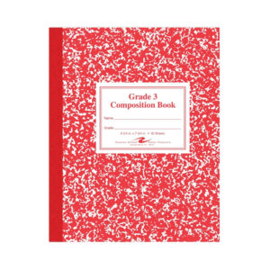 Flexible Cover Composition Book, Grade School Ruled, Red Marble Cover (Grade 3)