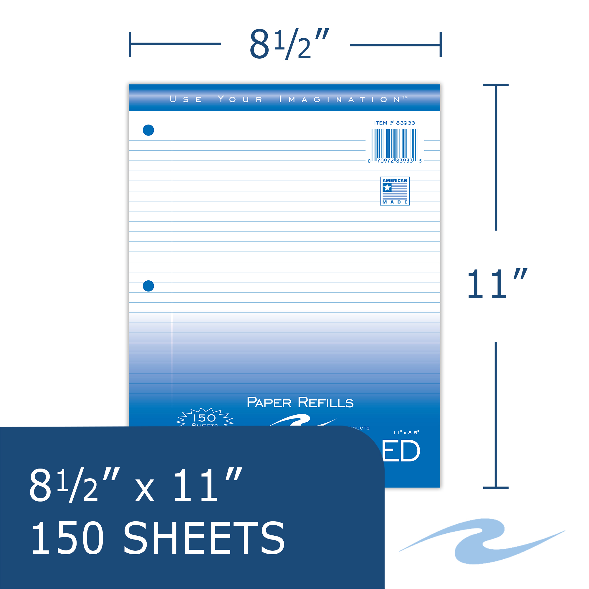 Loose Leaf Filler Paper, College Ruled, 150 Sheets