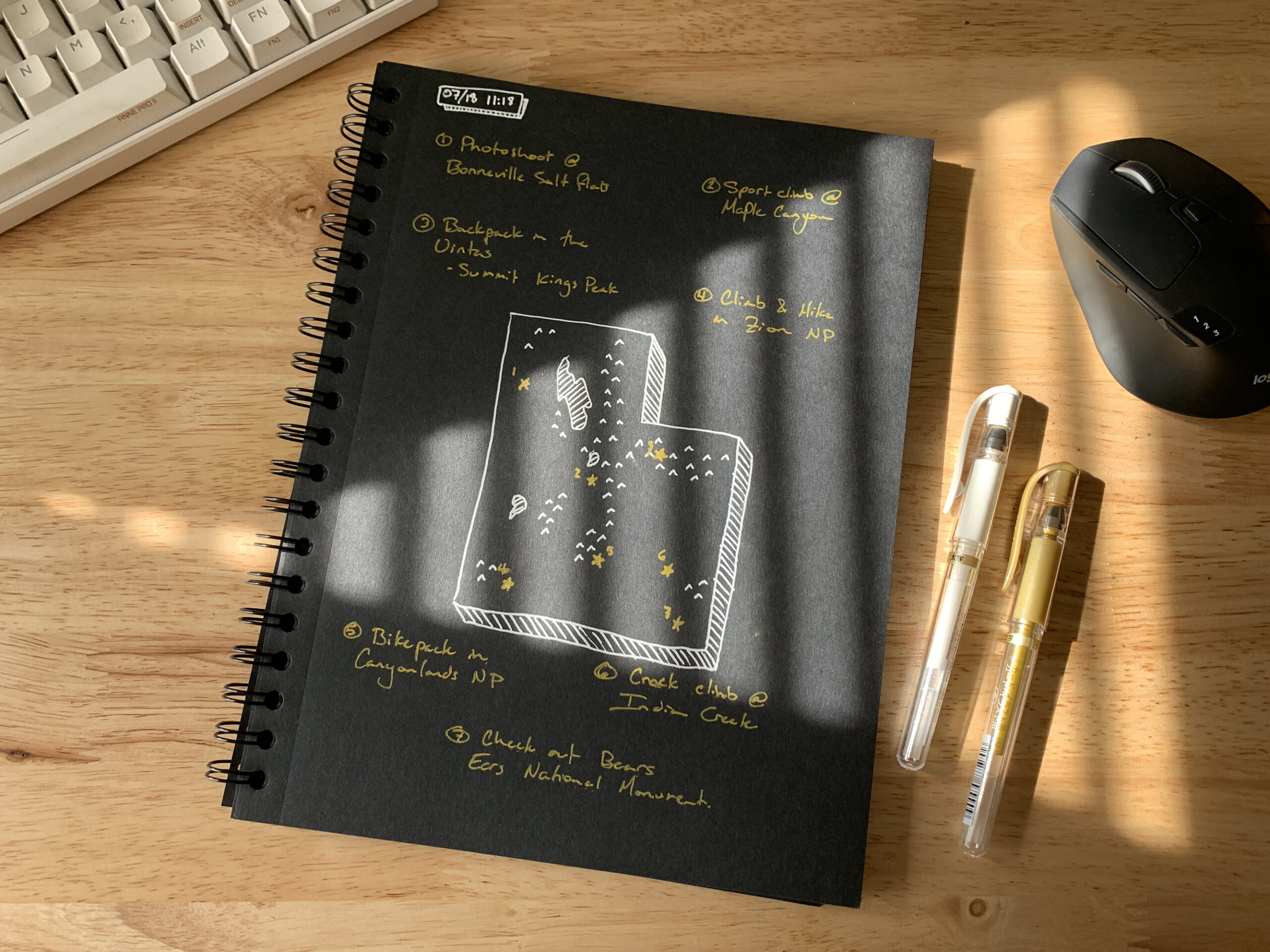 Unruled Dark Mode Notebook, Heavyweight 70 lb. Black Paper