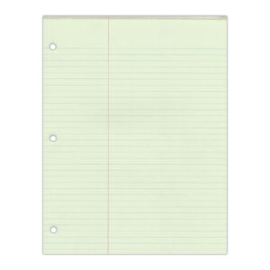 Legal Pad, Glued Top Bound, Law Ruled, Green Paper
