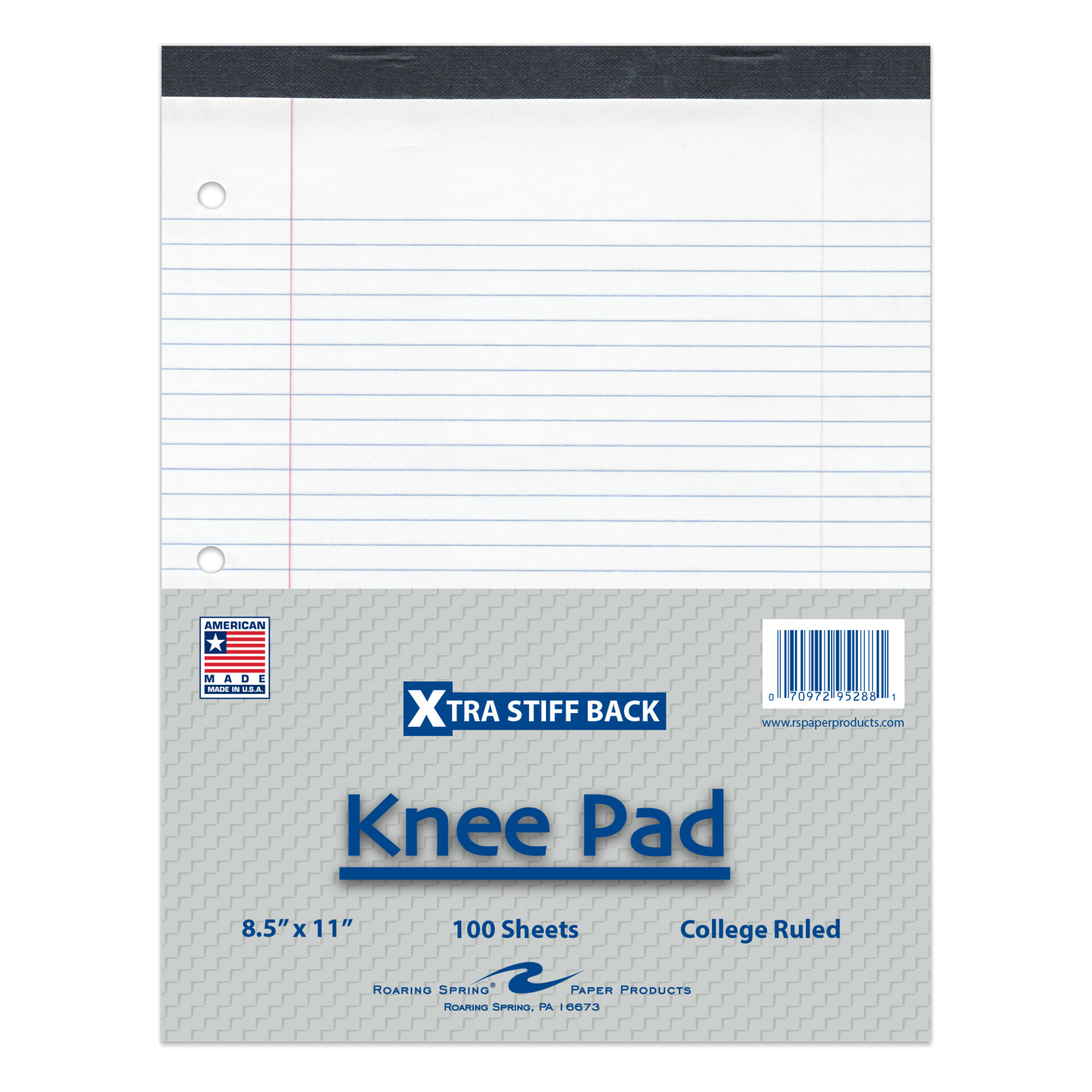 Legal Pad, Extra Stiff Back "Knee Pad", White