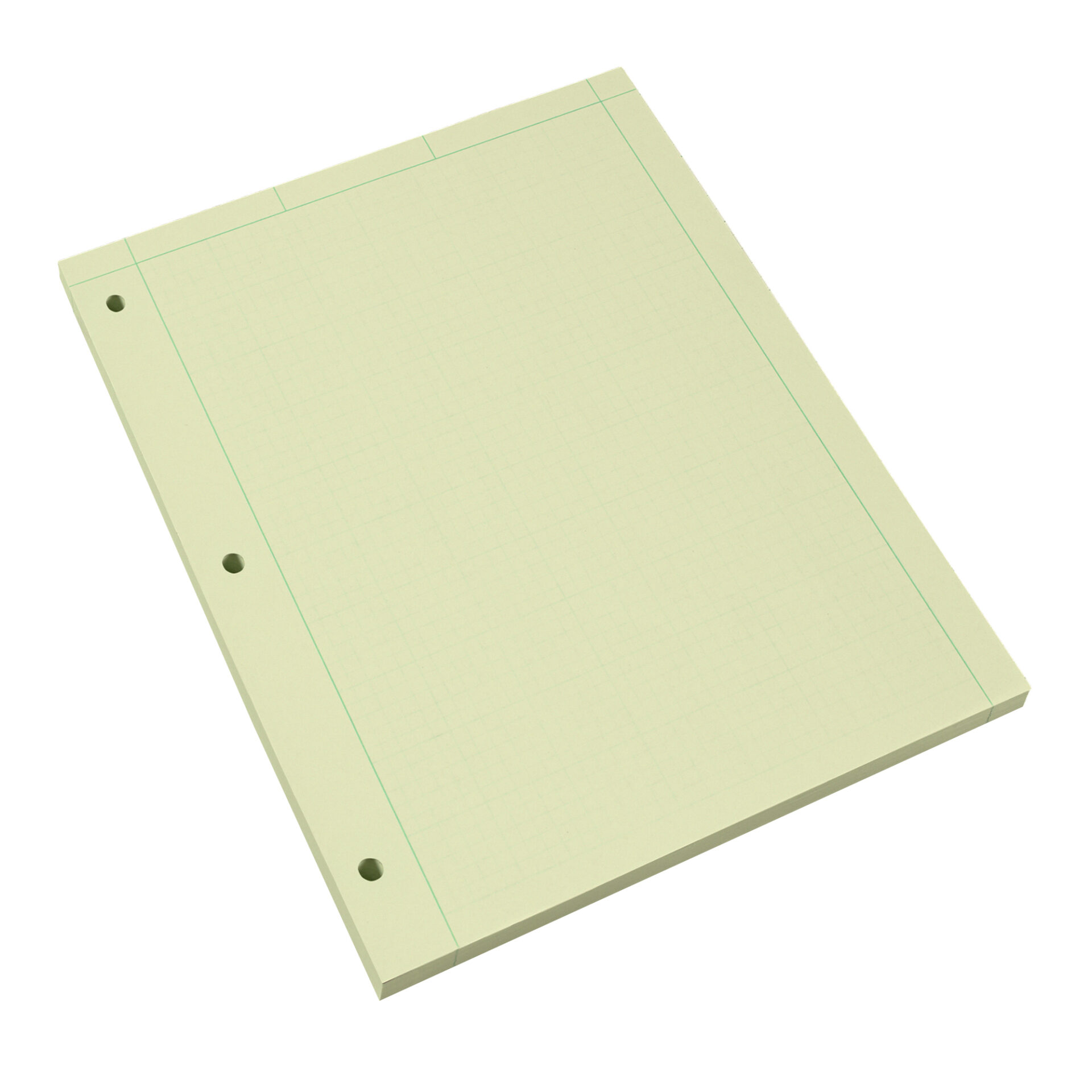 Engineering Pad, Frame Front 1/2" Right Margin, 100 Sheets, Green Tint Paper