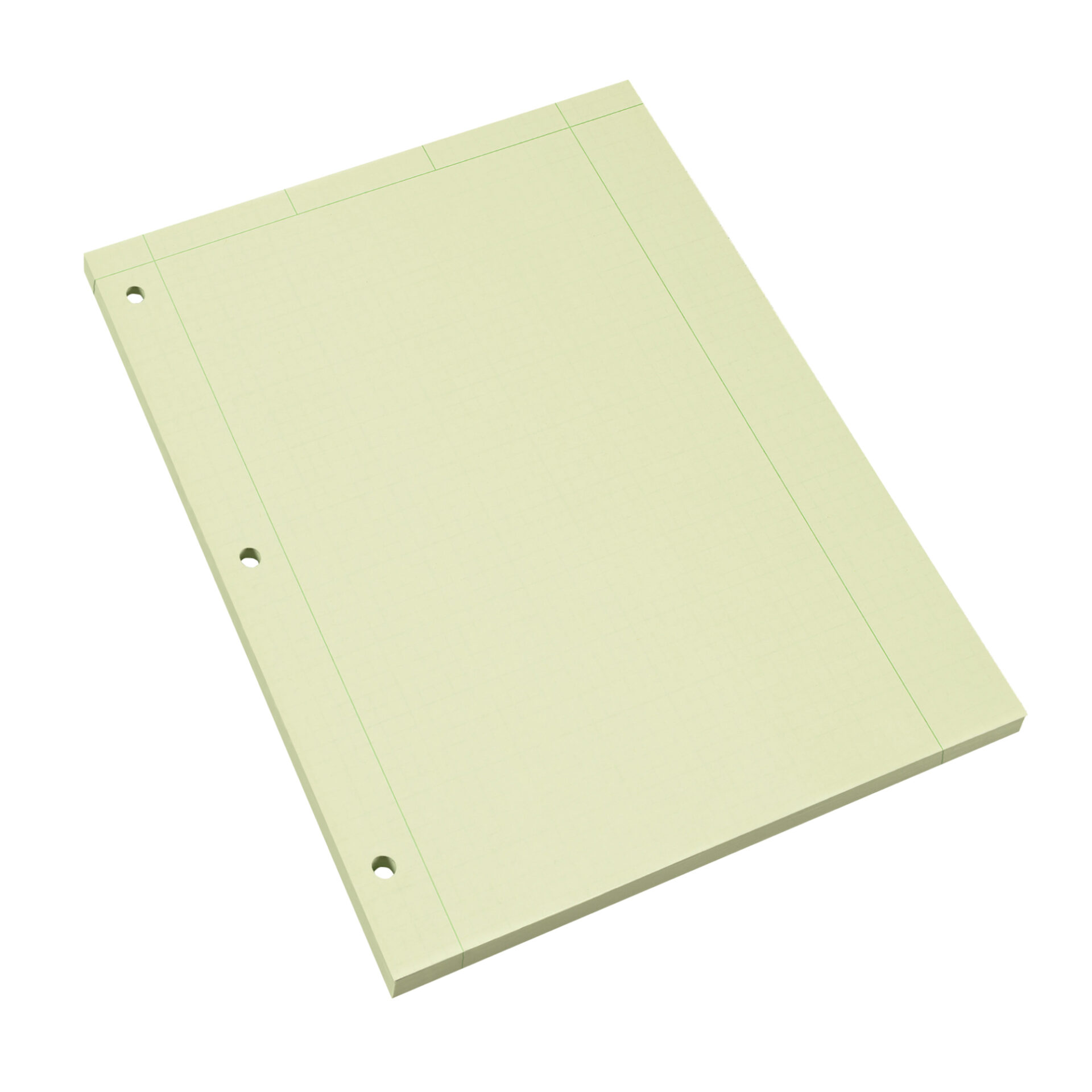 Engineering Pad, Frame Front 1.25" Right Margin, 100 Sheets, Green Tint Paper