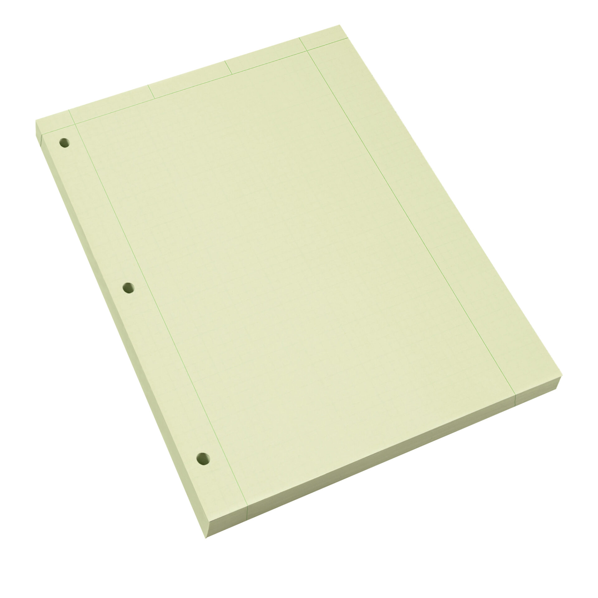 Engineering Pad, Frame Front 1.25" Right Margin, 200 Sheets, Green Tint Paper