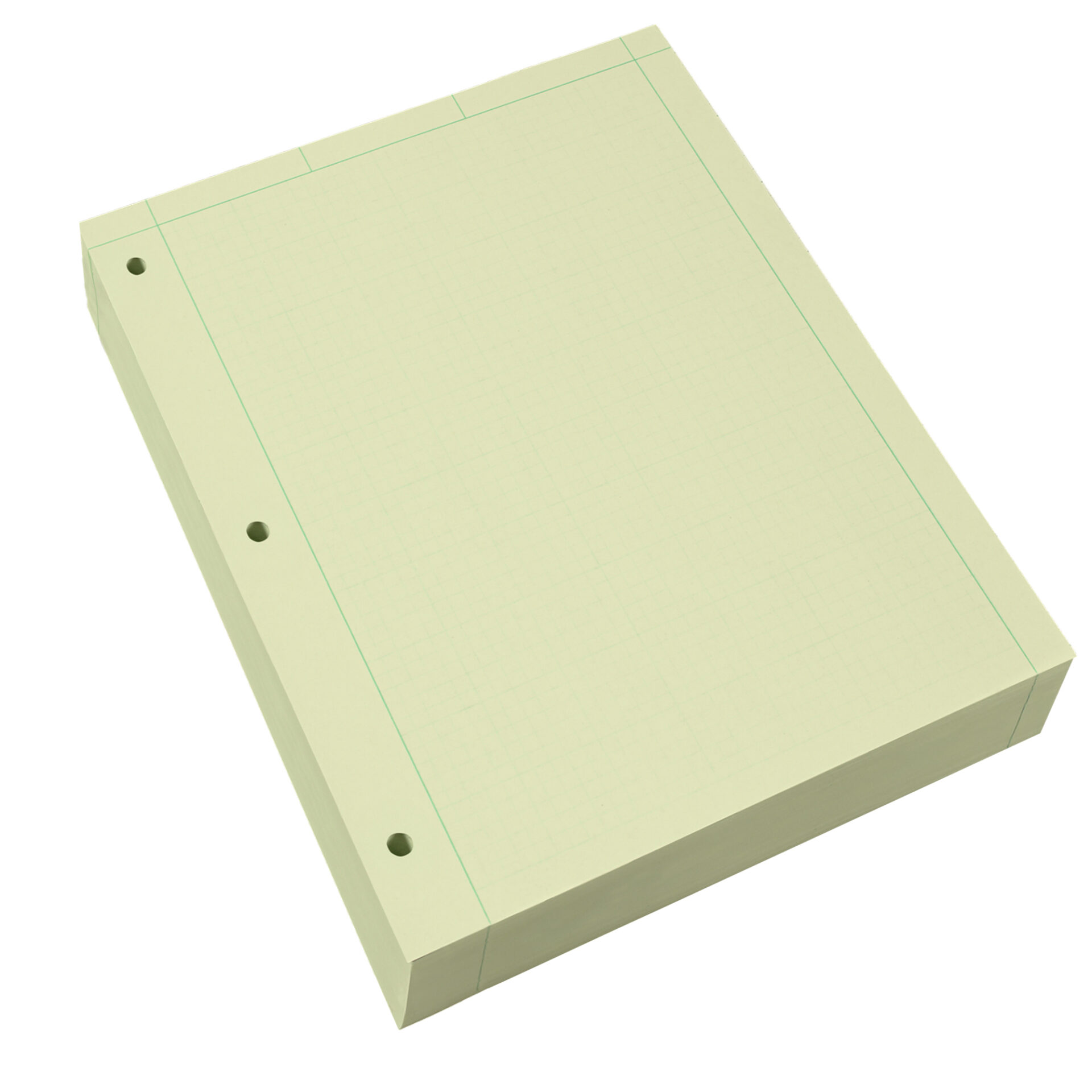 Engineering Filler Paper, Frame Front 1/2" Right Margin, 500 Sheets, Green Tint Paper