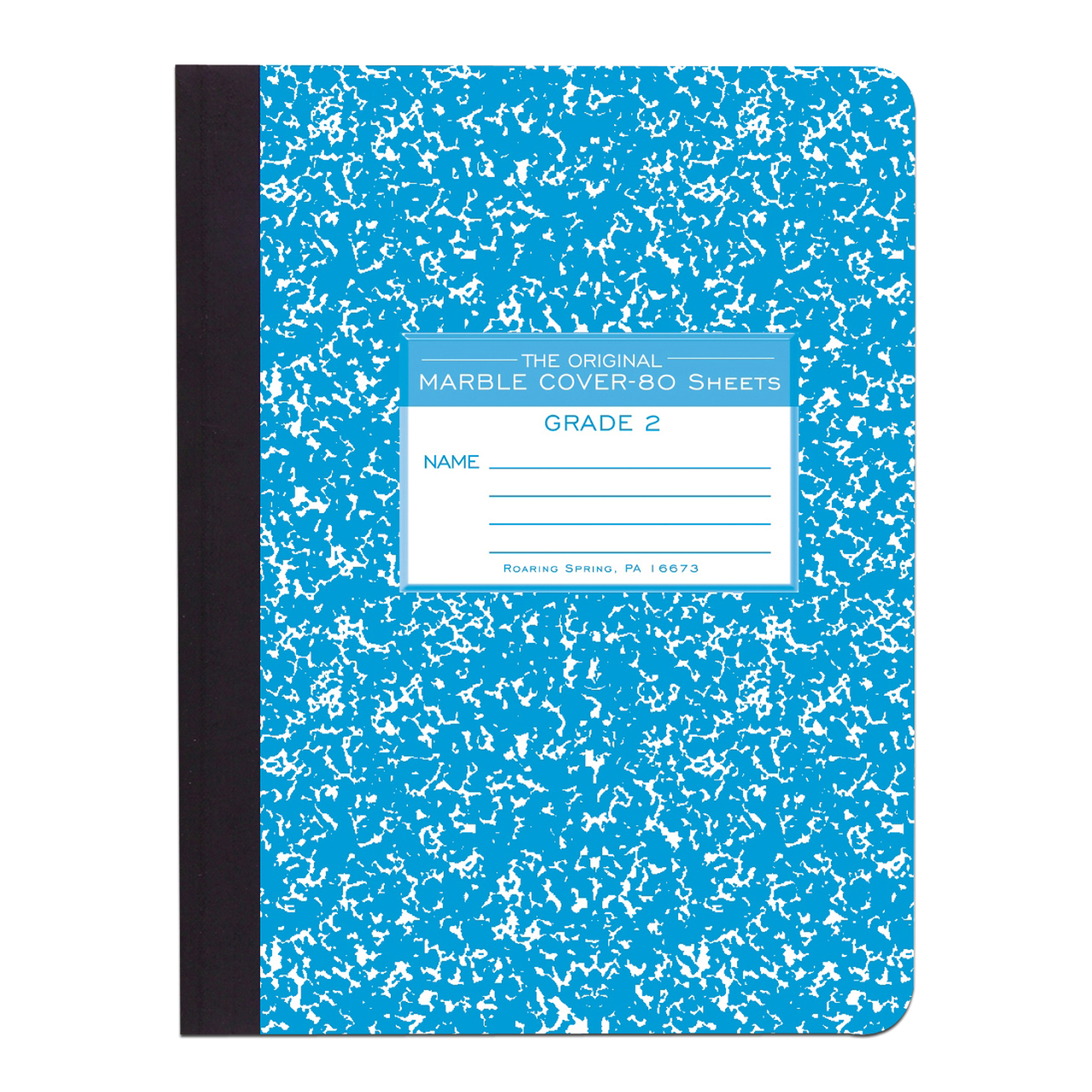 Hard Cover Composition Book, Grade School Ruled, Blue Marble Cover (Grade 2)