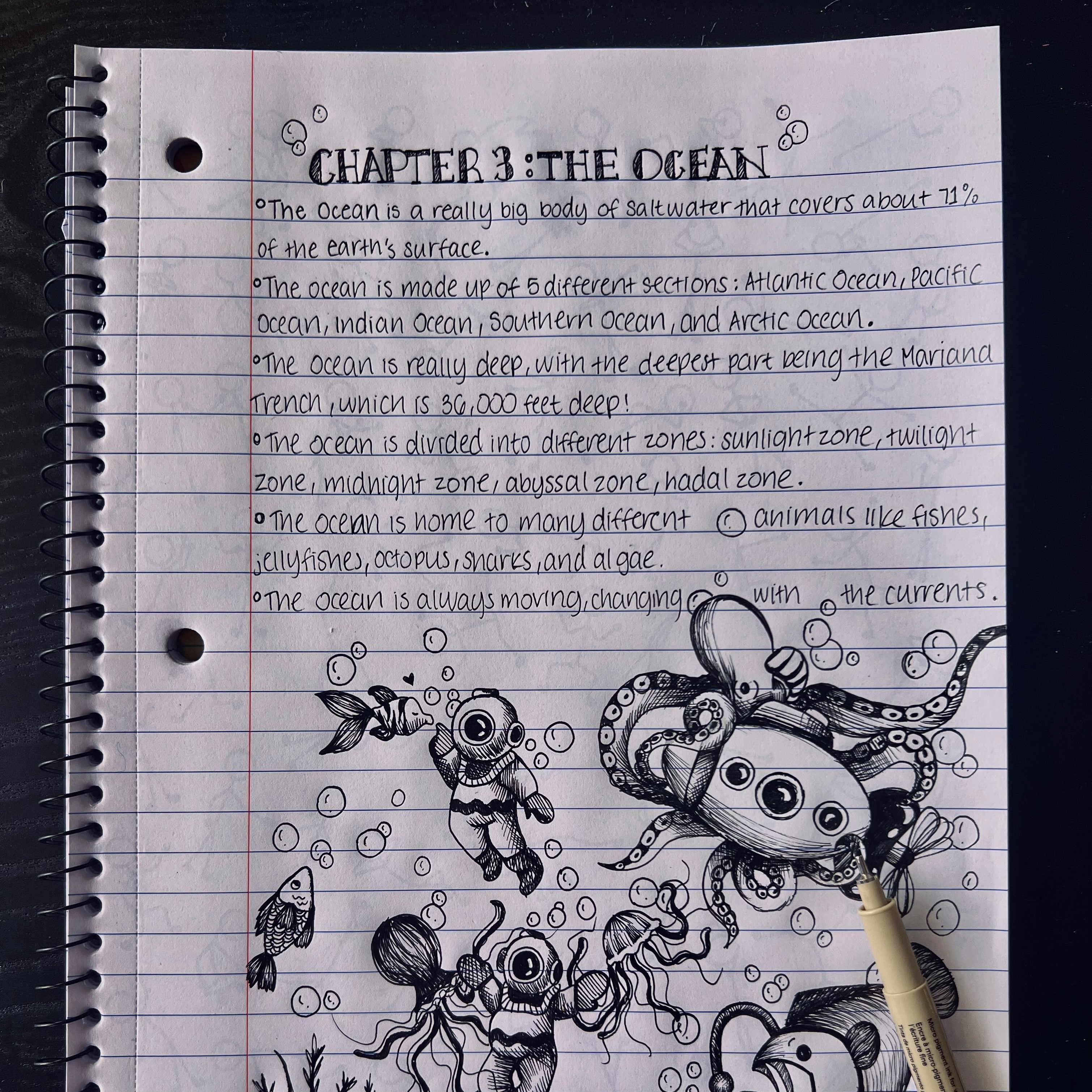 DoodleWrite™ Wide Ruled + Stick Figures One Subject Notebook, Heavyweight Paper