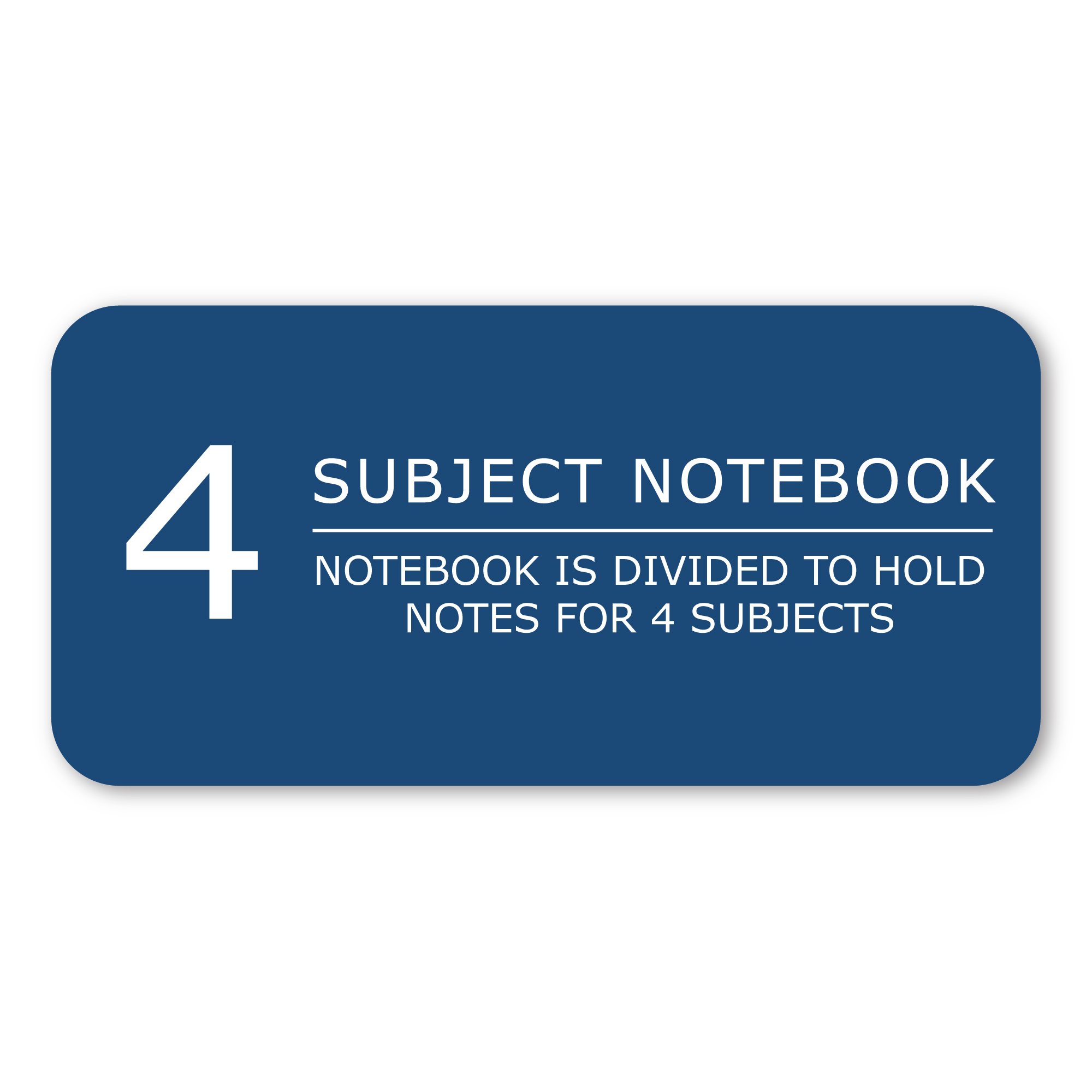Four Subject Wirebound Notebook with 4 Double Pockets, College Ruled