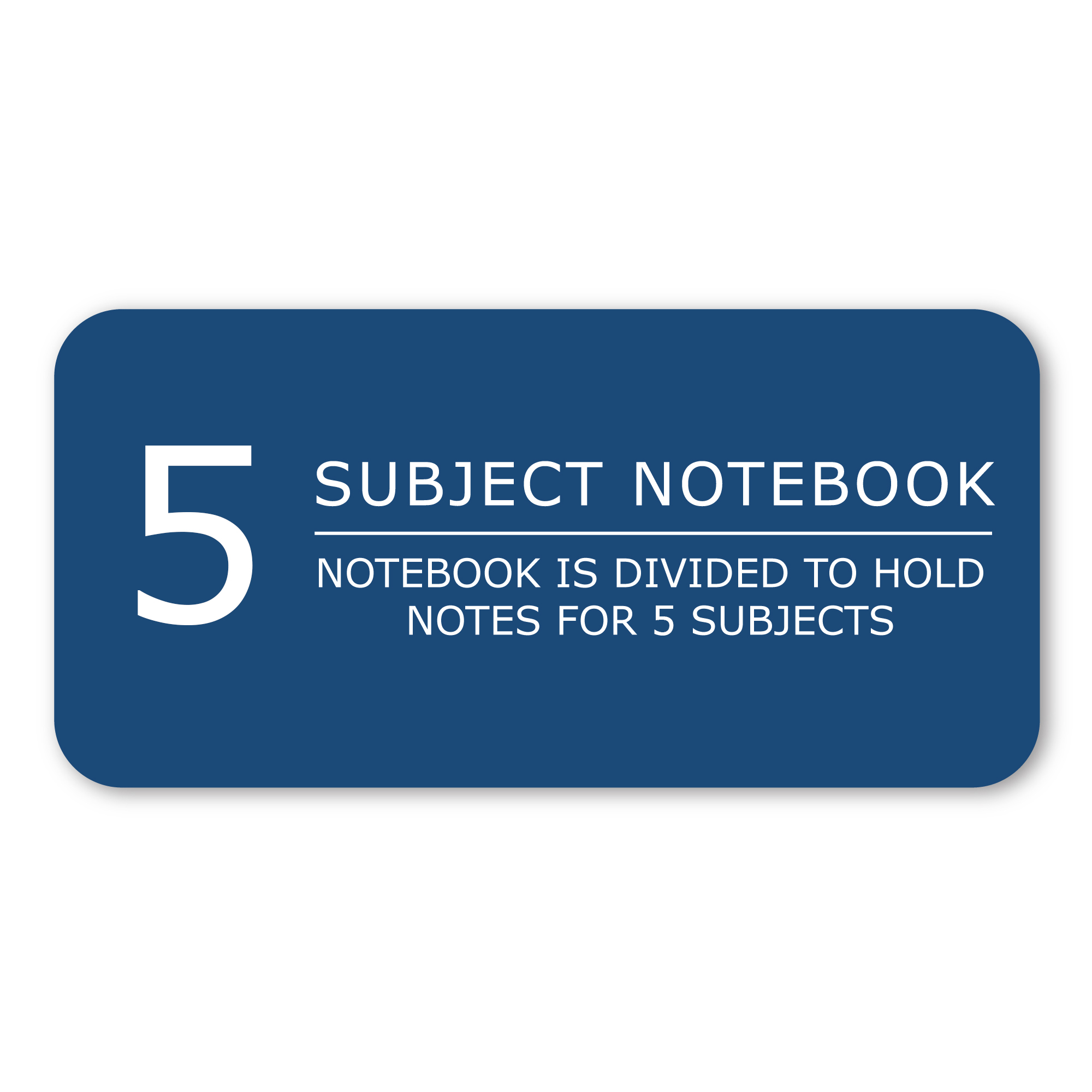 Five Subject Wirebound Notebook with Tab Dividers, College Ruled