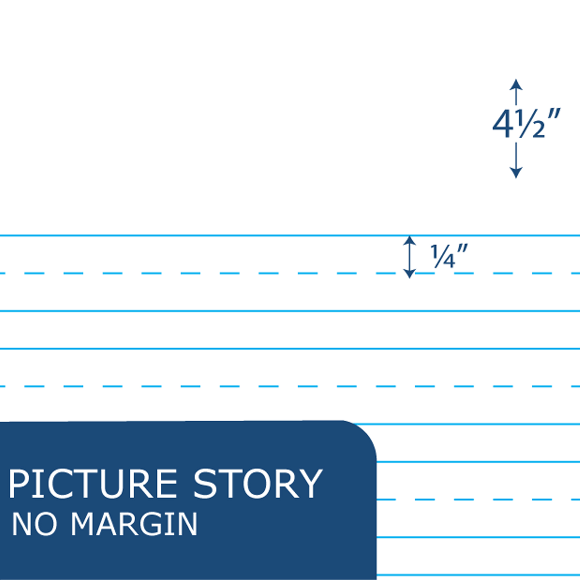 Hard Cover Composition Book, Picture Story Ruling, Black Marble Cover